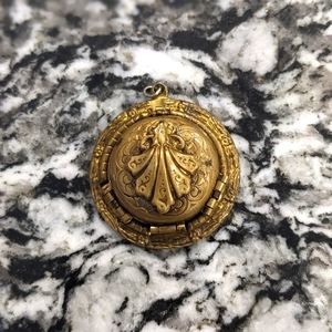 Scrolled gold filled locket